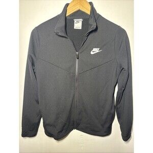 Large Nike Sportswear Tracksuit Jacket Boy's FD3067-010 Triple Black V